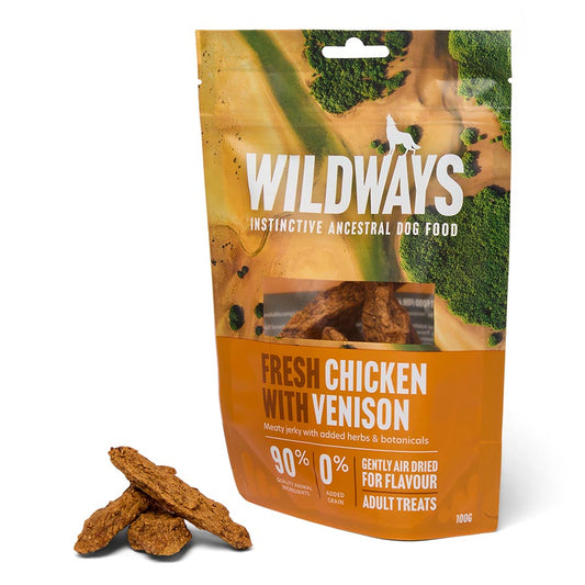 Wildways Chicken with Venison Meaty Jerky Dog Treats