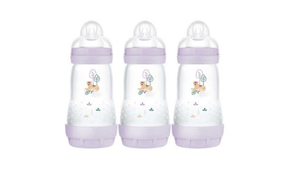 MAM Easy Start Anti-Colic 260ml Baby Bottle 3 Pack - Lilac