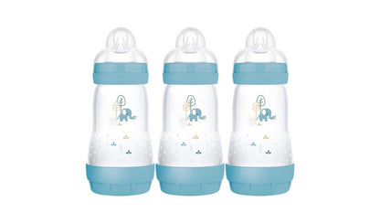 MAM Easy Start Anti-Colic 260ml Baby Bottle 3 Pack - Blue
