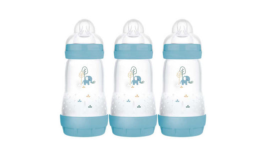 MAM Easy Start Anti-Colic 260ml Baby Bottle 3 Pack - Blue