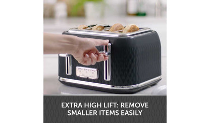 Breville VTT786 Curve 4 Slice Toaster - Black and Chrome