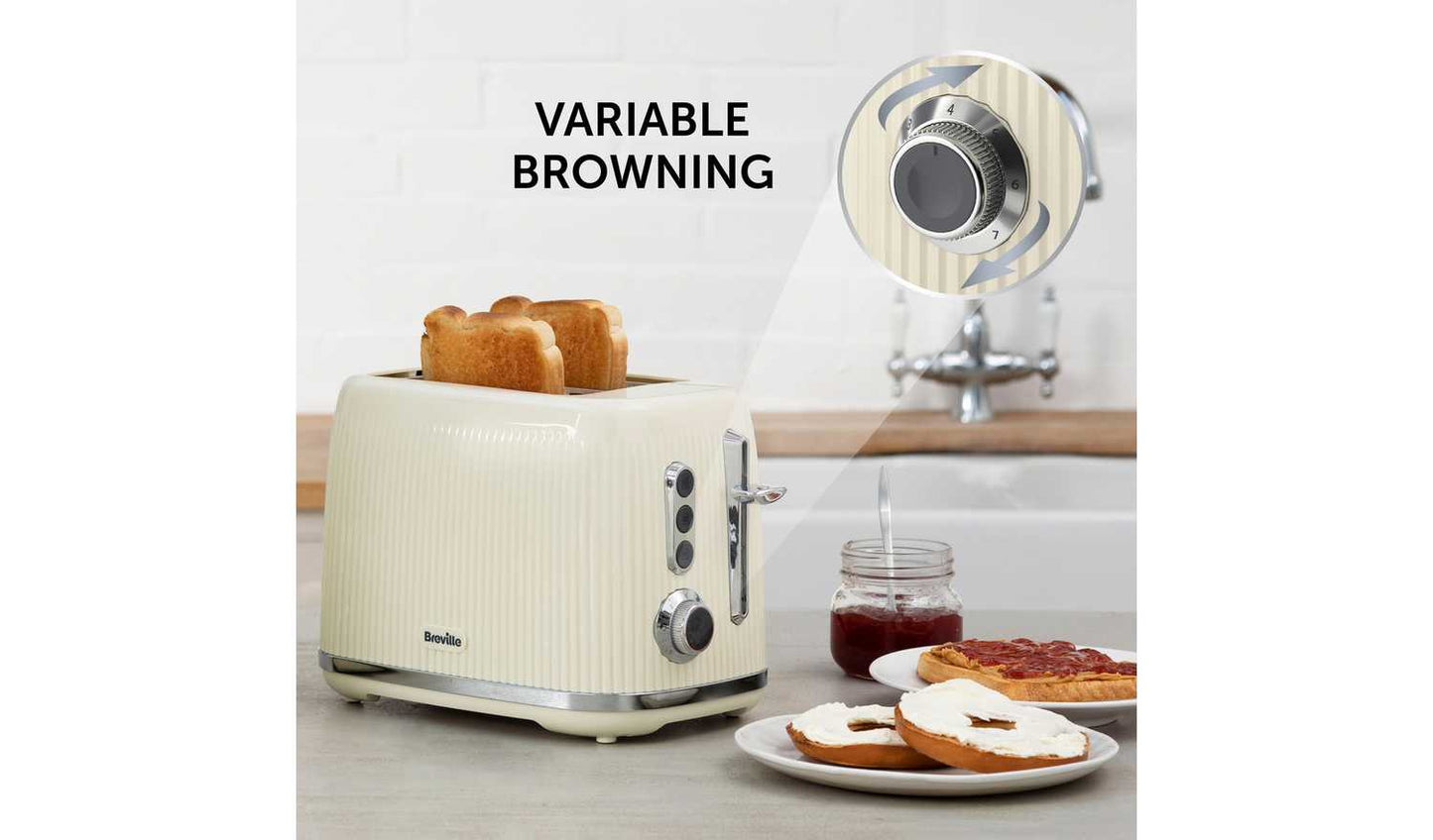 Breville VTR003 Bold 2 Slice Toaster - Cream and Silver
