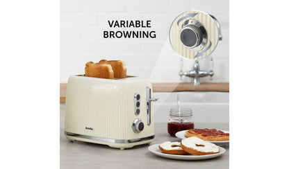 Breville VTR003 Bold 2 Slice Toaster - Cream and Silver