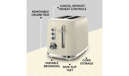 Breville VTR003 Bold 2 Slice Toaster - Cream and Silver