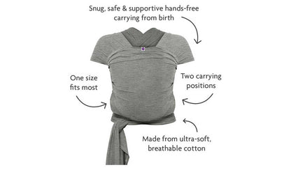 Izmi Essential Baby Wrap - Mid Grey