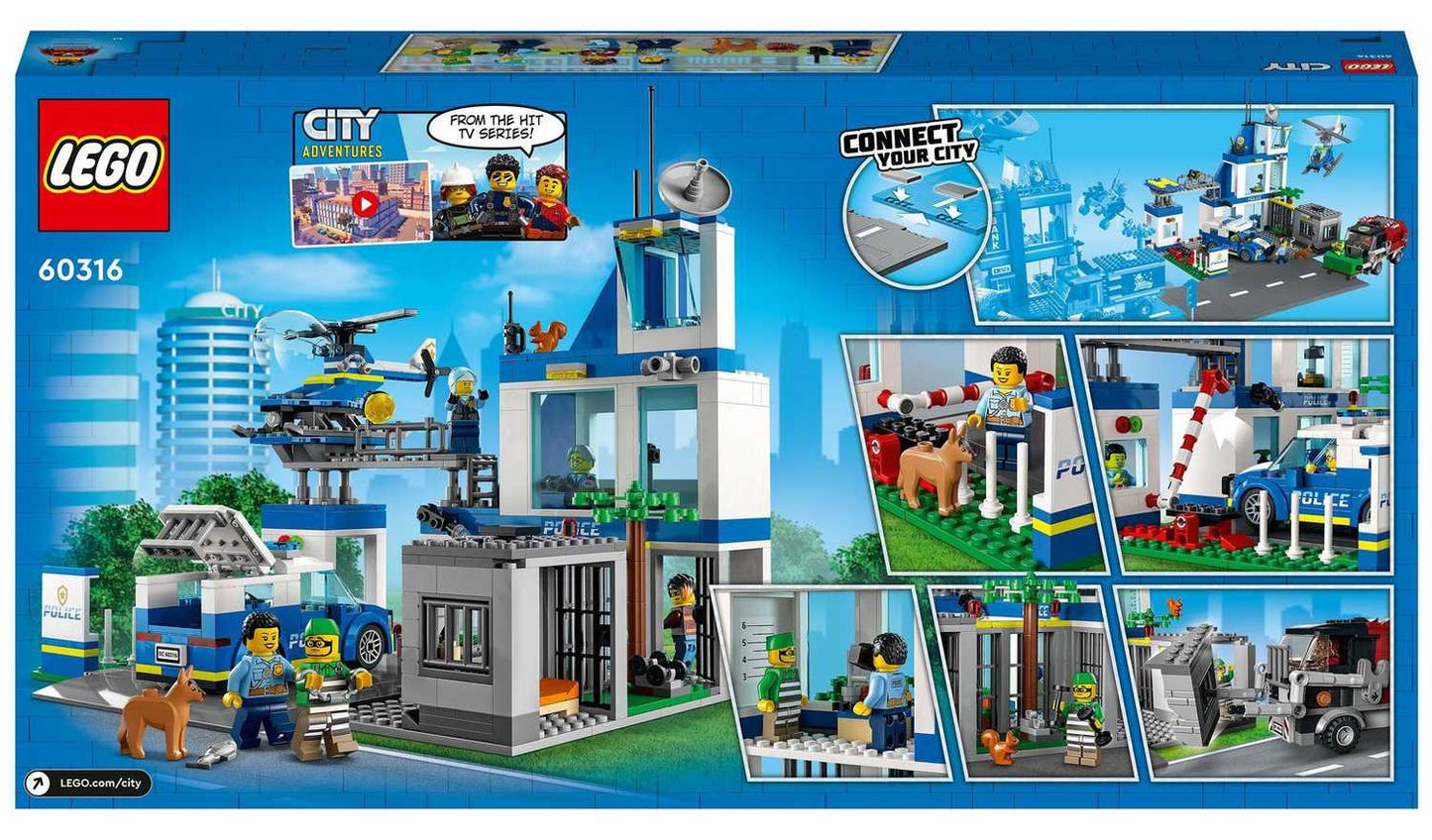 LEGO City Police Station Bin Lorry & Helicopter Toy 60316