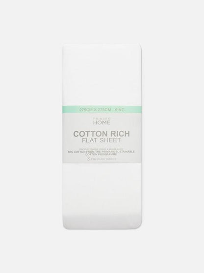 Cotton Rich King Flat Bed Sheet