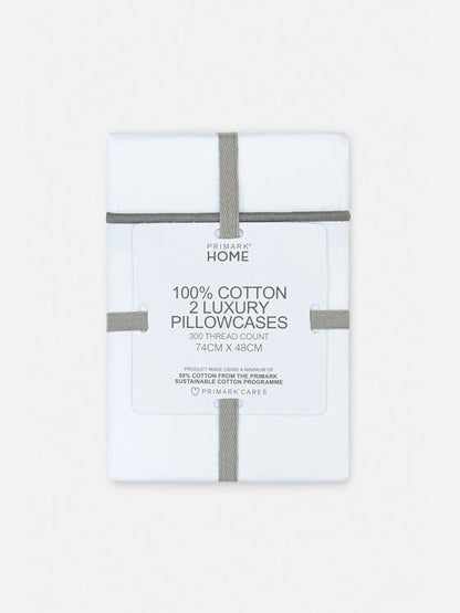 2pk Contrast Piping Pillowcases