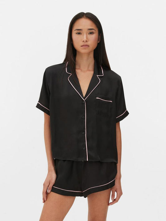 Satin Nightshirt and Shorts Pyjama Set