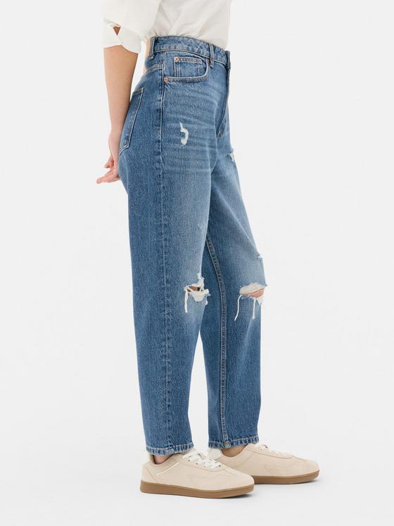 Ripped Denim Mom Jeans