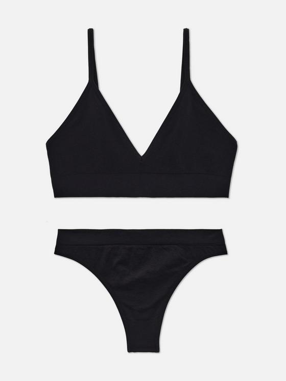 Seamless Triangle Bralette and Thong Set