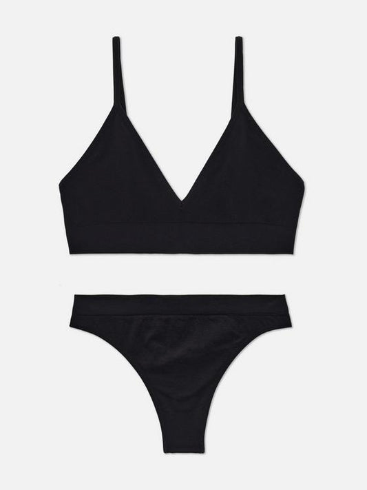 Seamless Triangle Bralette and Thong Set