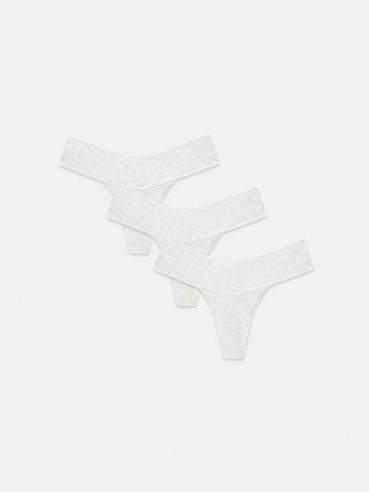 3pk Lace Bandeau Thongs