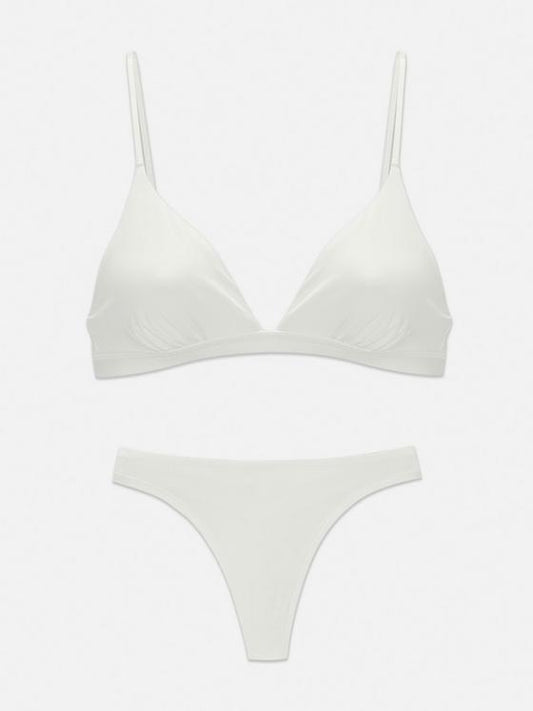Microfibre Triangle Bra and Thong Set