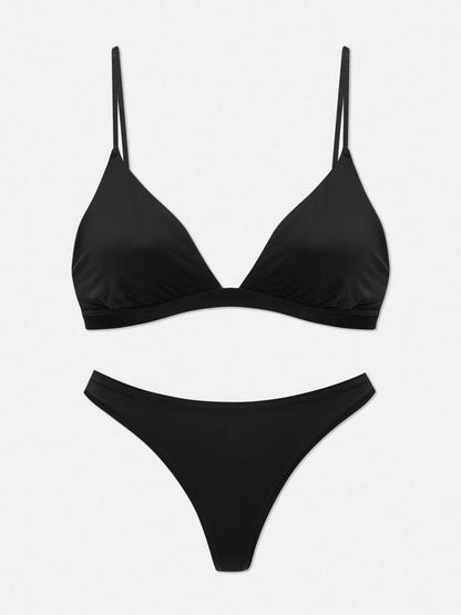 Microfibre Triangle Bra and Thong Set