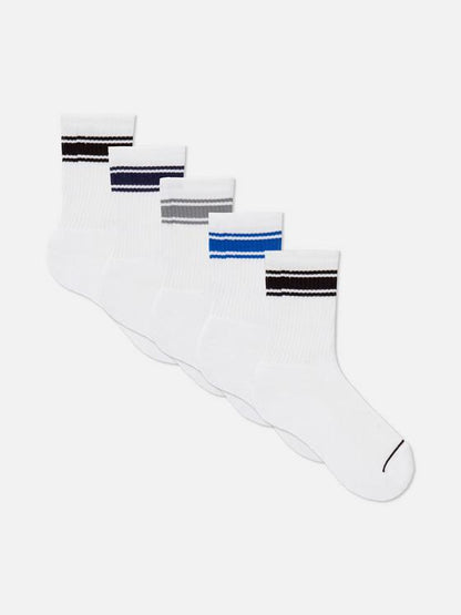 5pk Ribbed Ankle Socks