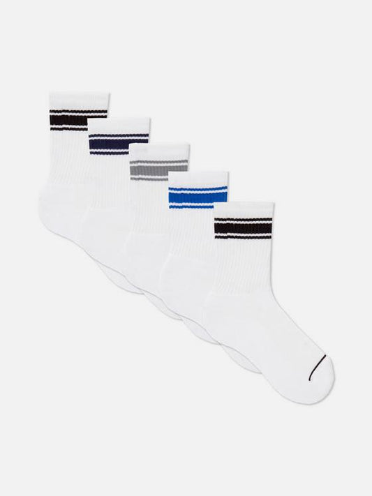 5pk Ribbed Ankle Socks