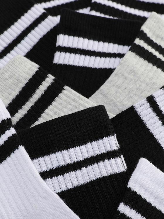 5pk Stripe Ankle Sports Crew Socks