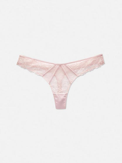 Lace Panel Brazilian Thong