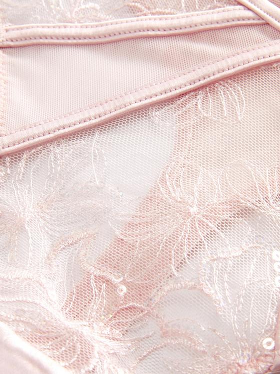 Lace Panel Brazilian Thong