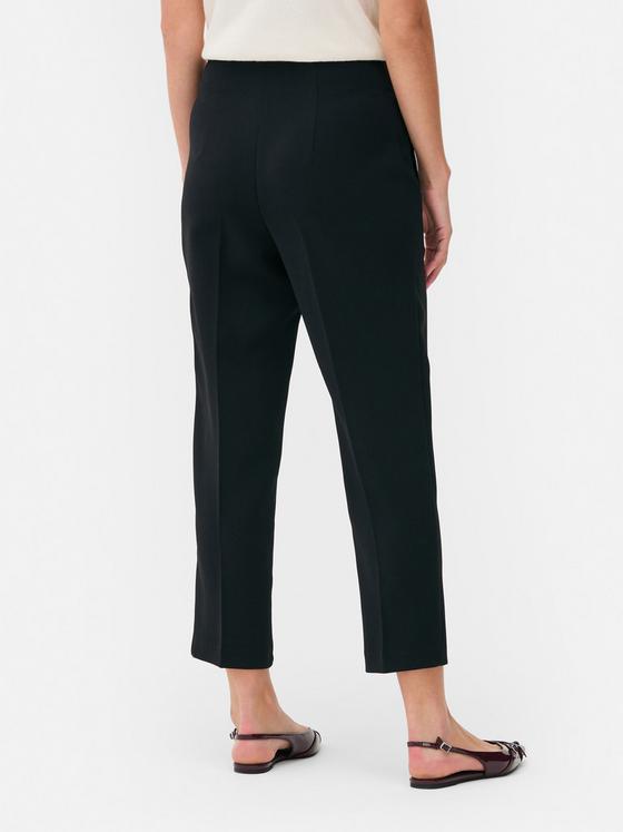 Pin Stitch High-Waisted Trousers