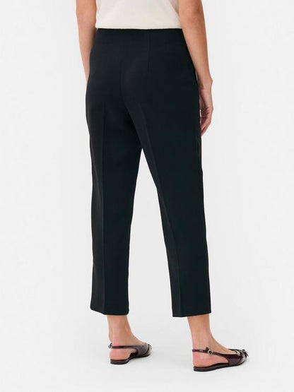 Pin Stitch High-Waisted Trousers