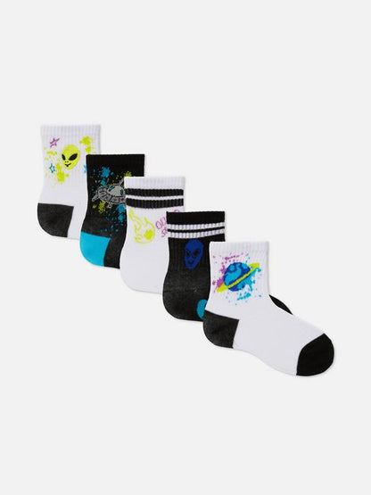 5pk Alien Ankle Socks