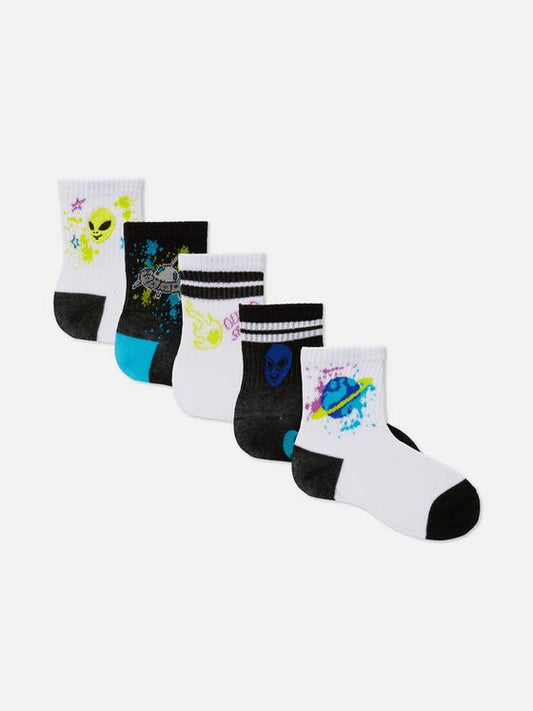 5pk Alien Ankle Socks