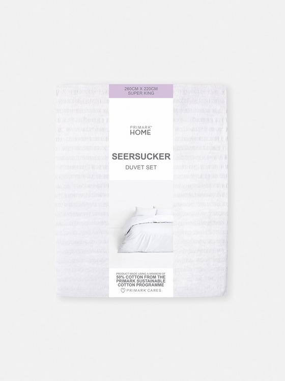 Seersucker Super King Size Duvet Set
