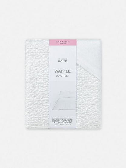 Waffle Texture Double Duvet Cover Set