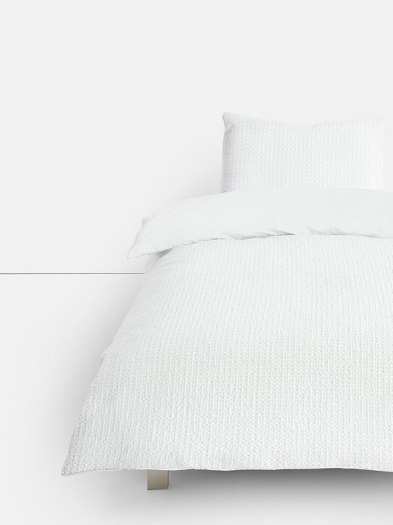 Reversible Waffle Texture Single Duvet Cover Set