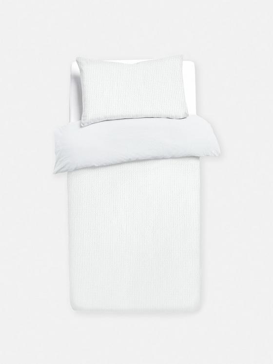 Reversible Waffle Texture Single Duvet Cover Set