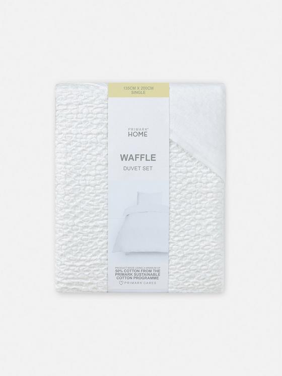 Reversible Waffle Texture Single Duvet Cover Set