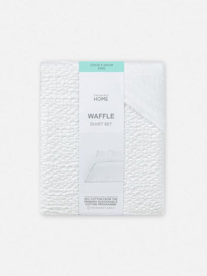 Waffle Texture King Duvet Cover