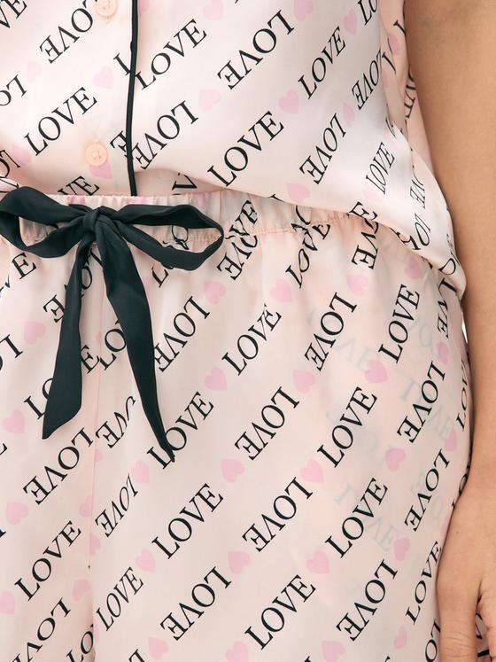 Satin Pyjama Shirt and Shorts Set