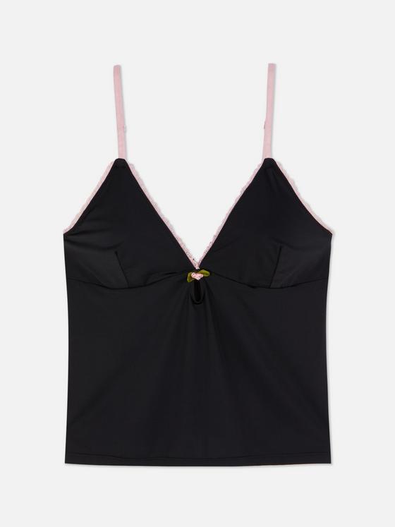Lace Trim Pyjama Cami Top