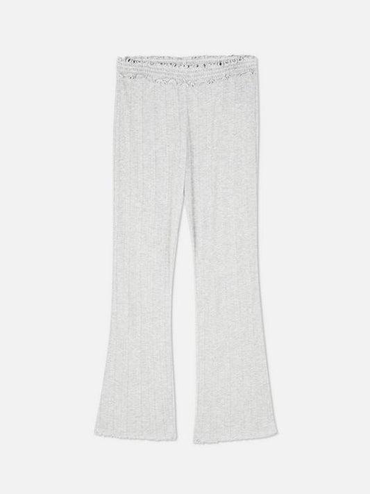 Pointelle Lettuce Trim Flared Pyjama Bottoms