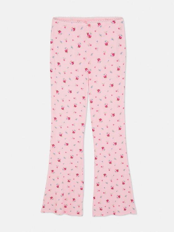 Floral Rib Pyjama Bottoms