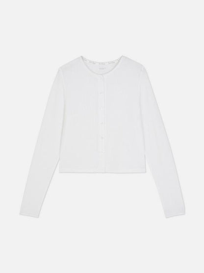 Pointelle Long Sleeve Pyjama Top