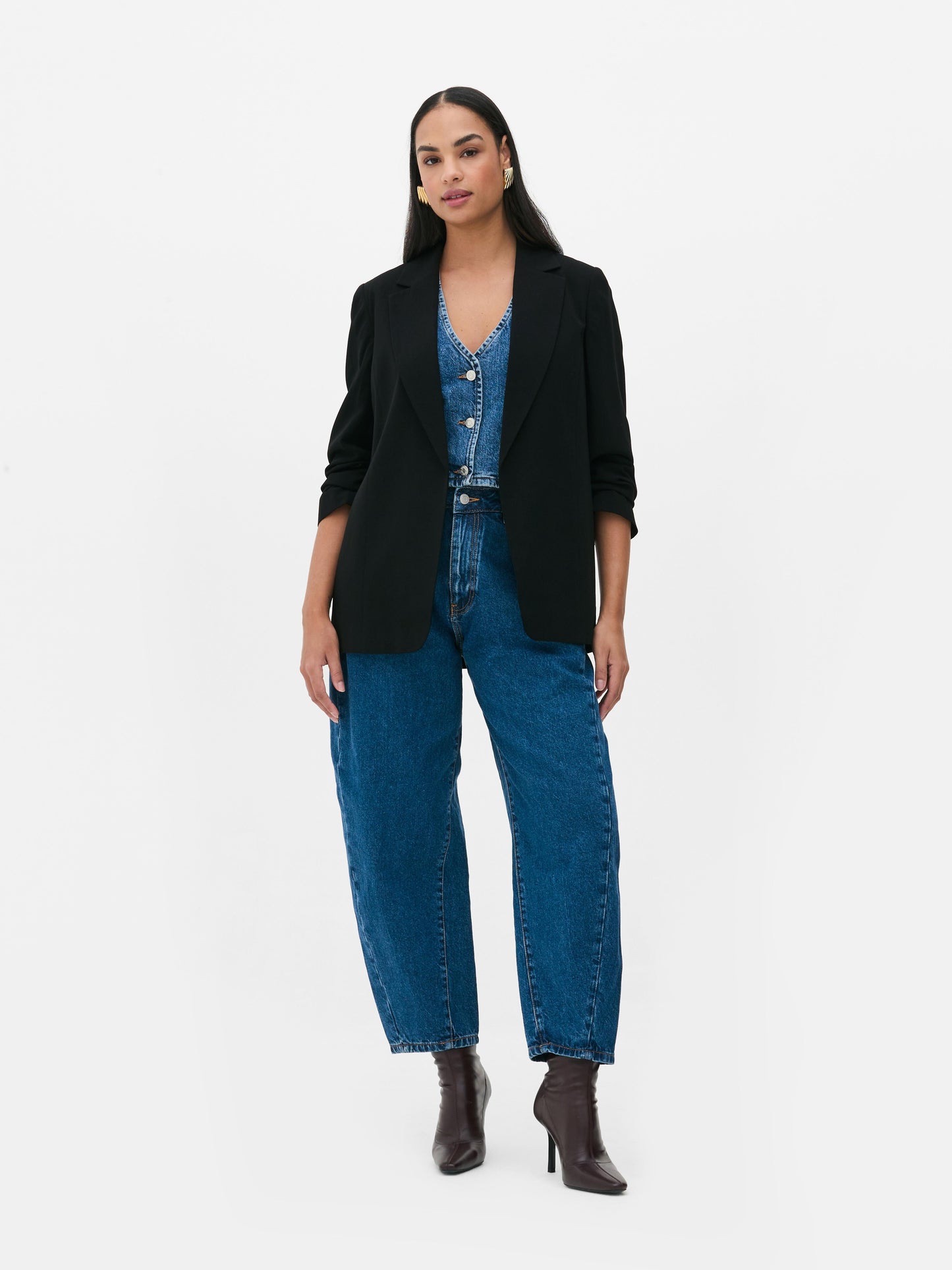 Oversized Straight-Cut Blazer