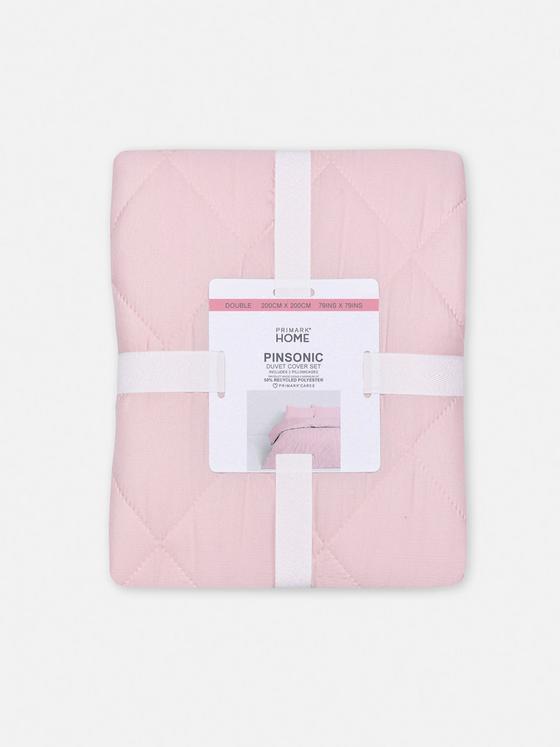 Diamond Quilted Pinsonic Double Duvet Cover Set