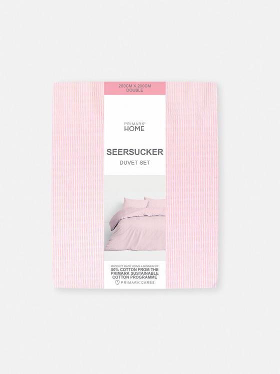 Stripe Seersucker Double Duvet Cover Set