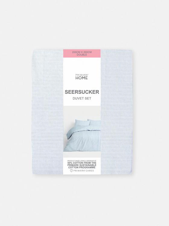Stripe Seersucker Double Duvet Cover Set