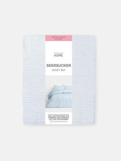 Stripe Seersucker Double Duvet Cover Set