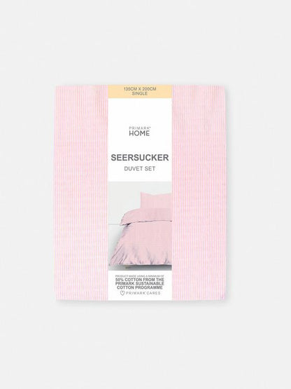 Stripe Seersucker Single Duvet Cover set