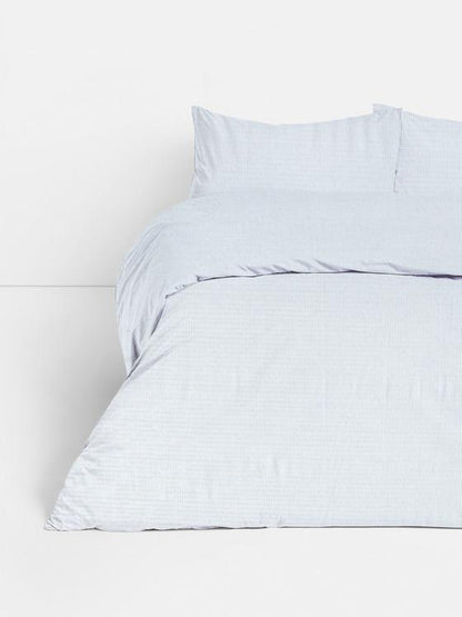 Stripe Seersucker King Size Duvet Cover Set