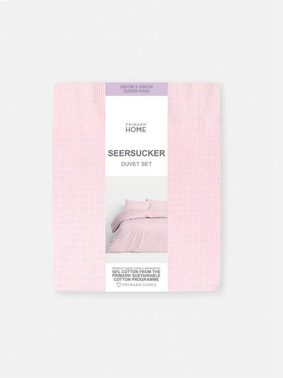 Stripe Seersucker Super King Duvet Set