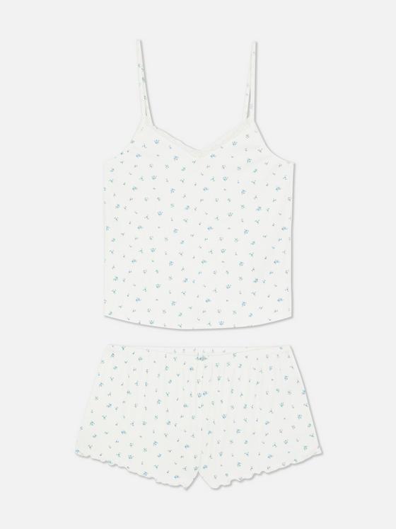 Lace Trim Shorty Pyjama Set