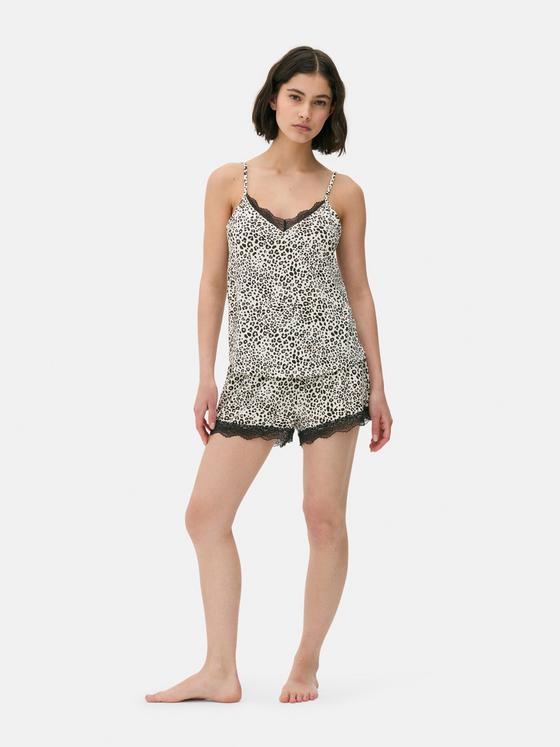 Lace Trim Shorty Pyjama Set