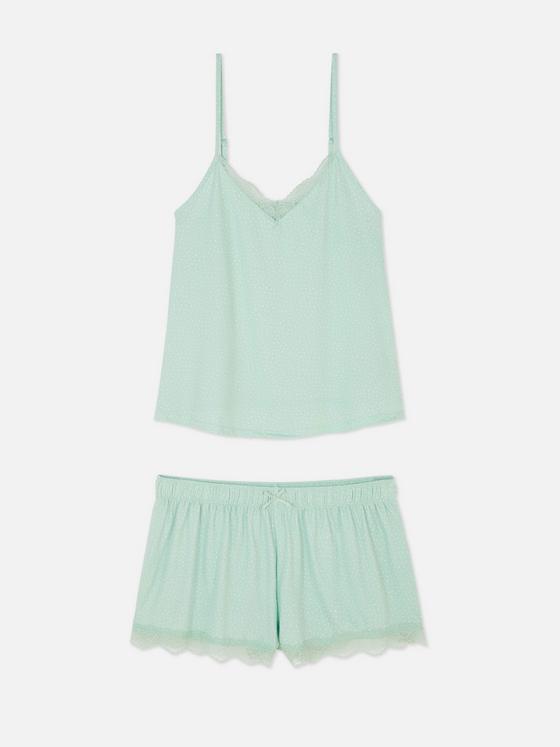 Lace Trim Shorty Pyjama Set